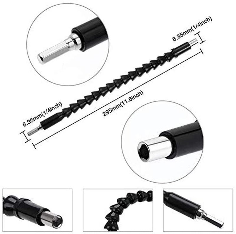 Sagsro 105 Degree Right Angle Driver Angle Extension Power Screwdriver Drill Attachment with 1/4 Drive 6mm Hex Bit Magnetic Drill Bit Socket Angled Bit Power Drill Tool and Soft Shaft - Image 3